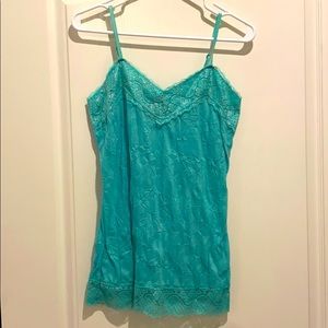 Vanity. Teal lace trim tank/cami